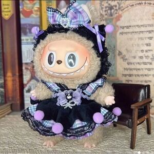 Cute Labubu Black and Purple Outfit